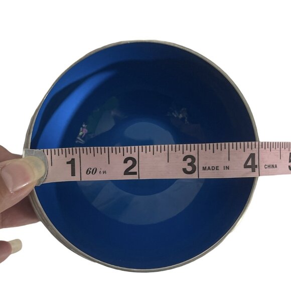 Vintage Mid Century Norwegian EMALOX Blue Enameled Aluminum Bowl 4” Norway - Picture 4 of 4